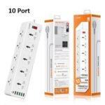 LDNIO SC10610 10 Power Socket PD 20W Fast Charging Smart Power Strips 10 Universal Standard Charging Power Extension 2M (6MW)