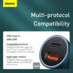 Baseus Golden Contactor Pro Dual Quick Car U+C 40W Blue -(6MW) - Image 4