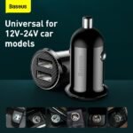 Baseus Grain Pro Car Charger (Dual USB 4.8A ) Black -(6MW) - Image 10