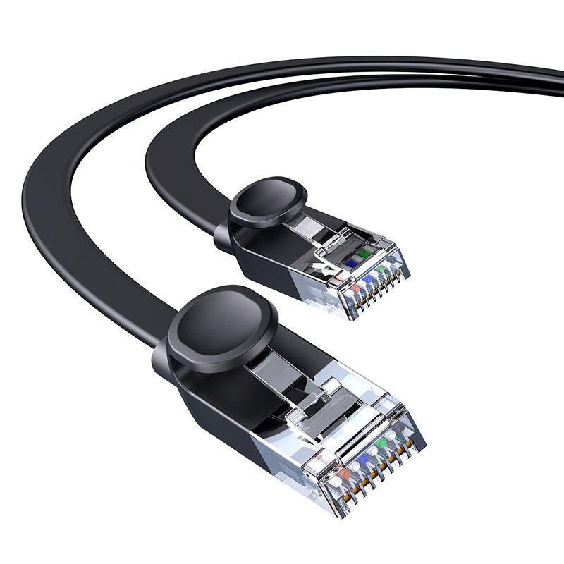4 Baseus CAT 6 high Speed Six types of RJ45 Gigabit network cable (flat cable)1.5m Black - Image 1