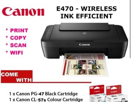 Canon E470 All in One Wi-Fi Colour Printer (Print/Scan/Copy) (1YW)
