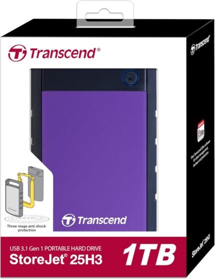 Transcend 1 TB Portable Hard Disk USB 3.1 (Model-H3) (3YW)