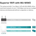 TP-Link AC1200 Wireless Access Point TL-WA1201 (Dual Band/ Gigabit Port) (1YW) - Image 5