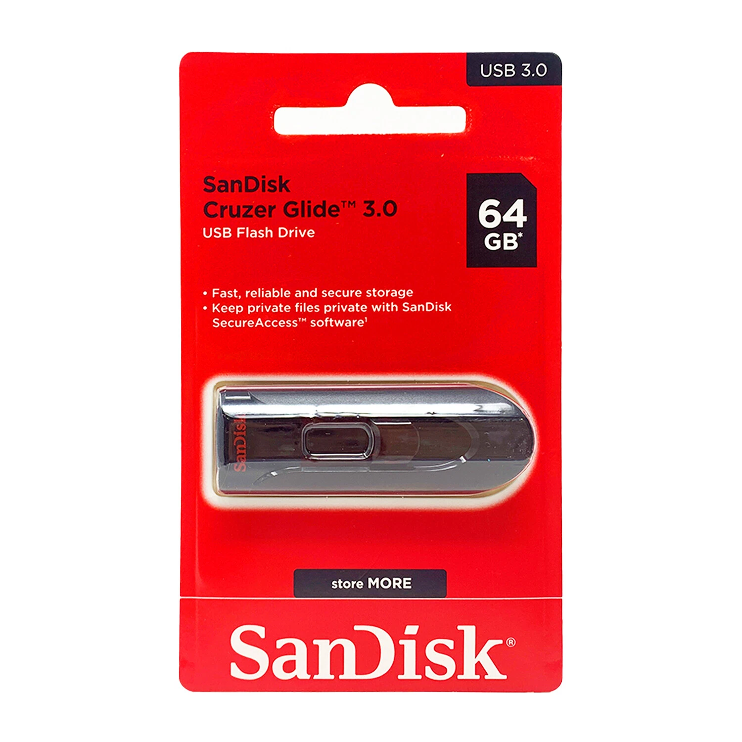 65fb SanDisk 64GB Cruzer Glide USB 3.0 Flash Drive (3YW) - Image 1