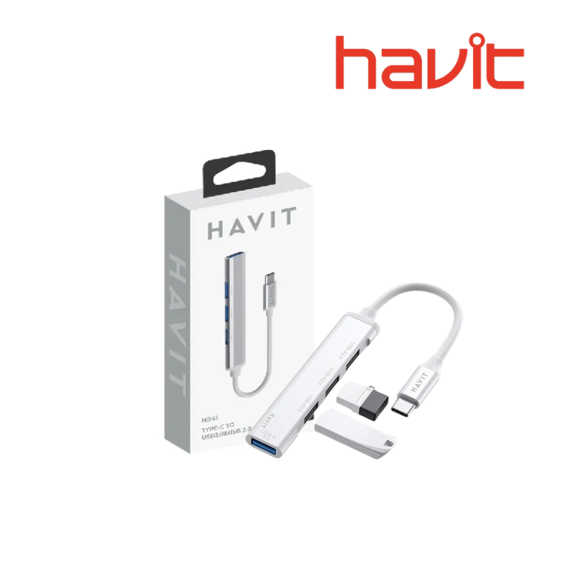 853_main_1765435225 HAVIT HB41 Type-C to USB 2.0 & USB 3.0 HUB (6MW) - Image 1