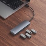 Baseus UltraJoy Series 4-Port HUB Lite 15cm Space Grey (USB A to USB3.0*4) (6MW) - Image 3