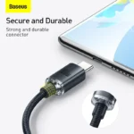 Baseus Crystal Shine Series Fast Charging Data Cable USB to Type-C 100W 1.2m Black-(6MW) - Image 3