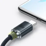 Baseus Crystal Shine Series Fast Charging Data Cable USB to Type-C 100W 1.2m Black-(6MW) - Image 8