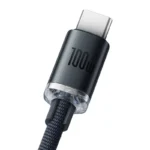 Baseus Crystal Shine Series Fast Charging Data Cable USB to Type-C 100W 1.2m Black-(6MW) - Image 9