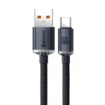 Baseus Crystal Shine Series Fast Charging Data Cable USB to Type-C 100W 1.2m Black-(6MW) - Image 4