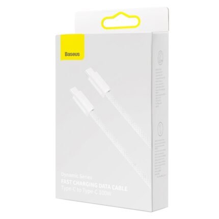 Baseus Dynamic Series Fast Charging Data Cable Type-C to Type-C 100W 1m White-(6MW)