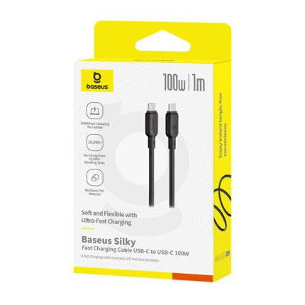 Baseus Silky Series Fast Charging Cable Type-C to Type-C 100W 1m Cluster Black-(6MW)