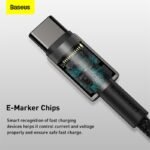 Baseus Tungsten Gold Fast Charging Data Cable Type-C to Type-C 100W 1m Black -(6MW) - Image 8