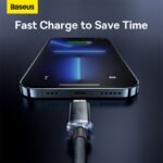 Baseus Crystal Shine Series Fast Charging Data Cable USB to iP 2.4A 1.2m Black- (6MW) - Image 5
