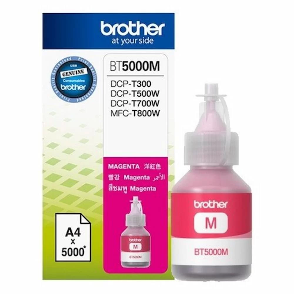 Brother-T300-Ink Brother BT5000M Magenta Ink Bottle - DCP-T300,DCP-T500W,DCP-T700W,MFC-T800W - Image 1
