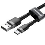 Baseus cafule Cable USB For Type-C 2A 2M Gray+Black -(6MW) - Image 6