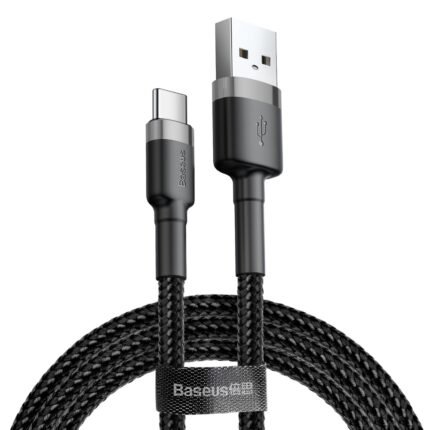 Baseus cafule Cable USB For Type-C 2A 2M Gray+Black -(6MW)