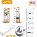 LDNIO SC4408 04 Power Socket & 4 USB Ports Auto ID Extension Cord 2M (6MW) - Image 6