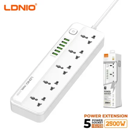 LDNIO SC5614 05 POWER SOCKET 2M (5 Way + 6 USB Ports) (6MW)