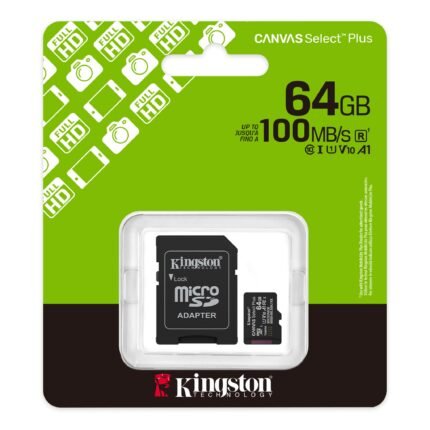 Kingston 64GB Micro SD Memory Card up to100MB/S (5YW)