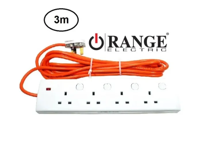Sfdbf16e0b3e74e68b0aba1e96fe75bf0i.jpg_720x720q80.jpg_ Orange 13A Extension Cord/Trailer Socket 3M - Image 1