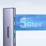 UGREEN 5 in 1 Type C To HDMI+3*USB 3.0 A+PD Power HUB - CM511/ P/N 15596 (1YW) - Image 5