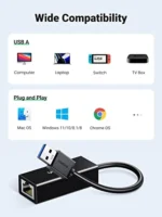 UGREEN USB 3.0 1000Mbps Gigabit Ethernet Adapter – CR111 - 20256- (1YW) - Image 3