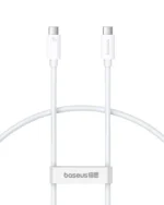 Baseus Superior Series 2 USB4 Full- Function Fast Charging Cable Type-C to Type-C 240W 1m Moon White 8K Screen Casting- (6MW) - Image 2