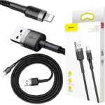 Baseus cafule Cable USB For lightning 2.4A 1M Gray+ Black -(6MW) - Image 4