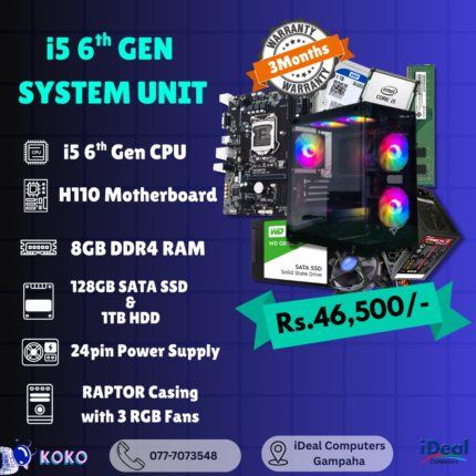 INTEL CORE i5 6th GEN RECONDITION SYSTEM UNIT (03MW)