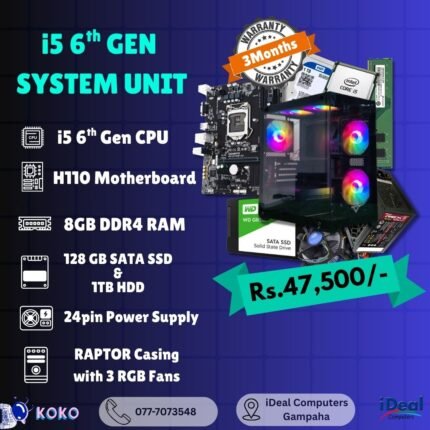 INTEL CORE i5 6th GEN RECONDITION SYSTEM UNIT (03MW)