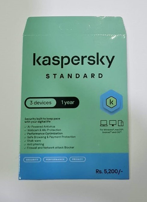 ves Kaspersky STANDARD (03 User) One Year Licensed Three Device Virus Guard - Image 1