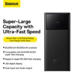 Baseus Star-Lord Digital Display Fast Charge Power Bank 20000mAh 22.5W Black(With Simple Series Charging Cable USB to Type-C 3A 0.3m Black)-(6MW) - Image 8