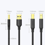 UGREEN USB 2.0 AM to BM Print Cable 1.5m (Black) US135 - 10350 - Image 5