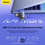 Baseus Lite Series USB-A & Type-C to SD/TF Card Reader Grey - (1YW) - Image 5