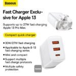 Baseus Compact Fast Charger 2U+C 30W UK WHITE-(1YW) - Image 12