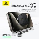 Baseus Palm Fast Charger 1C 20W UK Cluster Black -(1YW) - Image 4