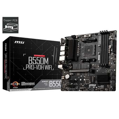 2829 MSI B550M Pro-VDH (Wi-Fi) Motherboard (3YW) - Image 1