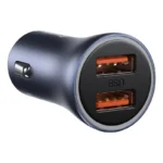 Baseus U+U 40W Golden Contactor Pro Dual Quick Charger Car Charger With Baseus Simple wiring USB For Type-C 5A 1.0m Dark Gray (1YW) - Image 5