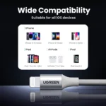 UGREEN USB to Lightning Alu Case MFI Certified Braided Lightning Cable 1Meter (Silver) 60161-US199-(1YW) - Image 7