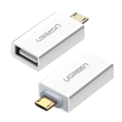 UGREEN Micro USB Male To USB Female OTG White US195 - 30529 -(1YW)
