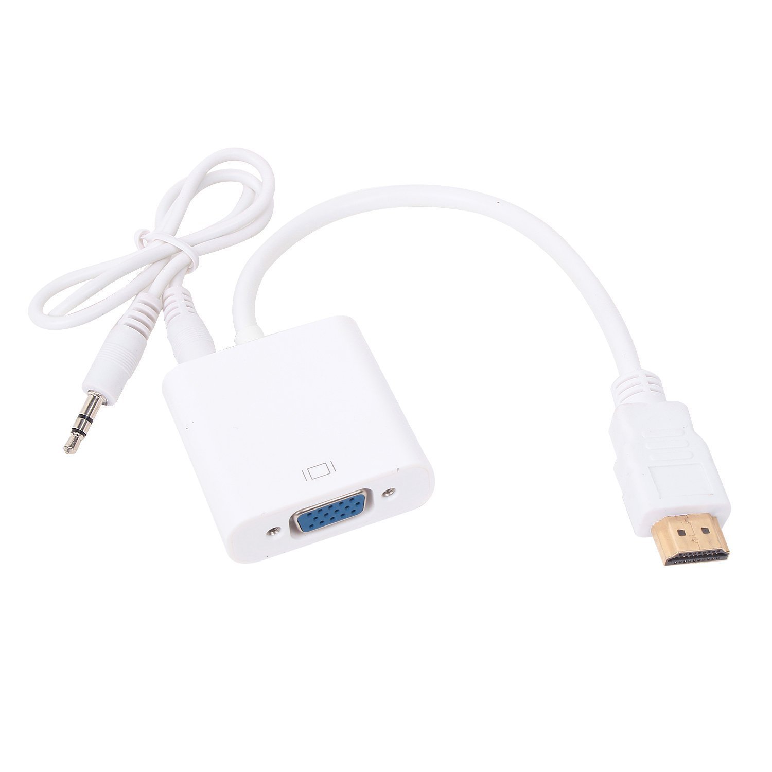 61N89sTZt4L._SL1 HDMI to VGA Converter White (With Sound) - Image 1