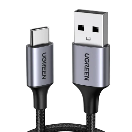 UGREEN USB to TYPE-C Fast Charging Nylon Braided Cable 3A Max Black 1m -US288 - 60126-(1YW)