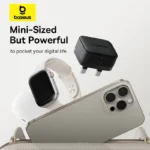 Baseus Palm 20W UK Pin Type-C Fast Charger with Type-c to Type-c 60W Cable- (6MW) - Image 4