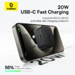 Baseus Palm 20W UK Pin Type-C Fast Charger with Type-c to Type-c 60W Cable- (6MW) - Image 5