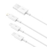 Baseus Superior Series Fast Charging Data Cable USB to M+L+C 3.5A 1M Stellar White-(1YW) - Image 9
