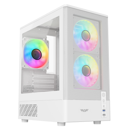 Armaggeddon Deepfreeze Duplex 2 Chroma MATX Gaming PC Case With Mesh Front Panel (White Colour)