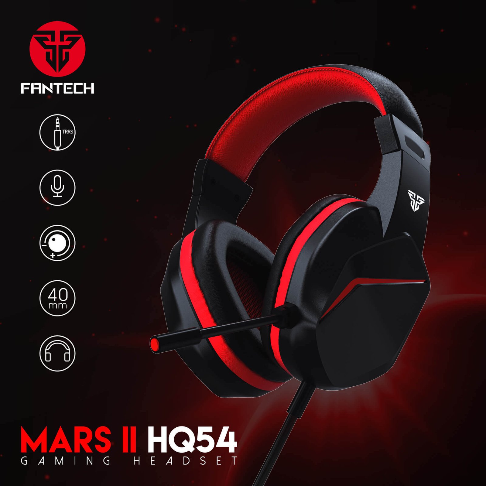 FANTECH_MARS_II_HQ54_WIRED_GAMING_HEADSET Fantech HQ54 MARS ll Gaming Headset (6MW) - Image 1