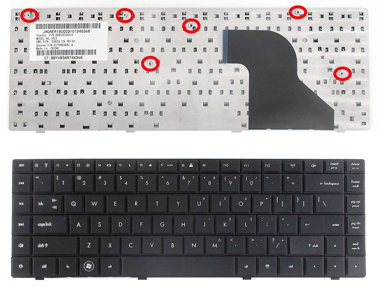 KBHP625-BK HP Compaq CQ620 /CQ621 /CQ625 /HP 620 /HP 621 /HP 625 Laptop Keyboard (6MW) - Image 1