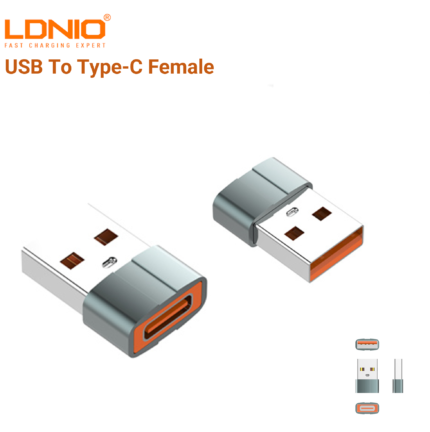LDNIO USB-C Female to USB Male Adapter LC150- (6MW)
